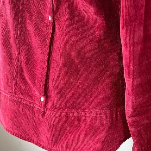 Love a Little Red Corduroy Button Down Snaps Jacket Size L EUC - Picture 5 of 7